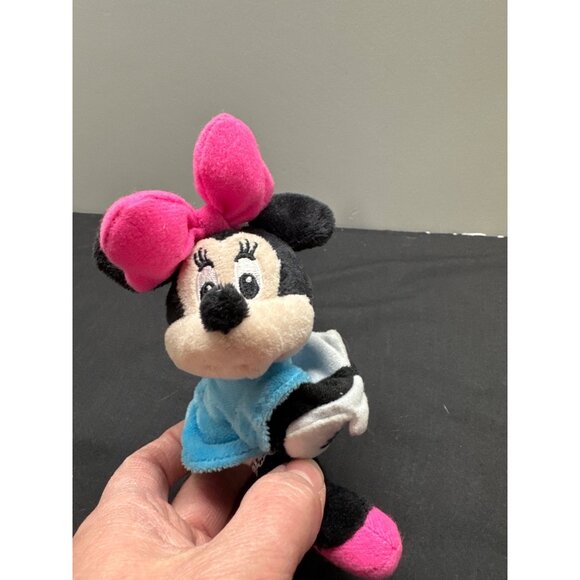 Disney Minnie Mouse Plush Wristband Toy - Pink Bow & Blue Dress Polyester Fiber - Picture 3 of 6